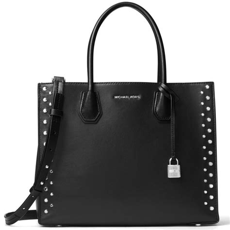 michael kors mercer stud & grommet large convertible tote damson|Mercer Gallery Medium Logo and Studded Crocodile .